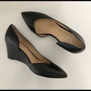 Franco Sarto black wedges